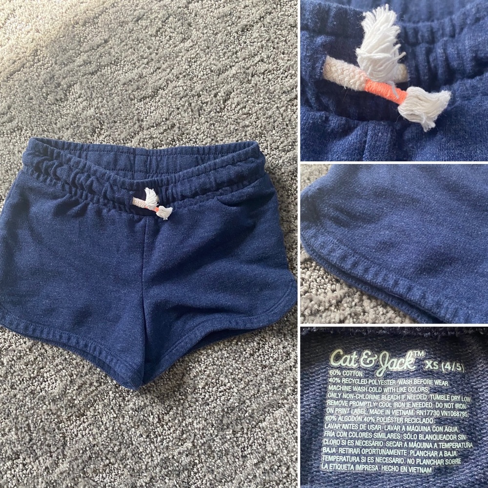 Cat & Jack Navy Shorts w/ White Drawstring
